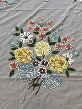 GORGEOUS NEEDLE TUFT CABIN CRAFTS ORIGINAL 96”L X 75”W CHENILLE BLANKET VTG (#2) picture