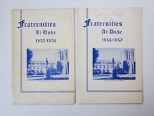 2 Vintage FRATERNITIES AT DUKE University NC 1955 1956 1957 Books Handbooks picture