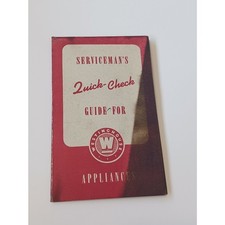 1942 Westinghouse Serviceman's Quick Check Guide Appliance Repair Manual Booklet picture