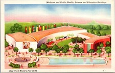 1939 New York World's Fair  Medicine & Public Health Science  Building Postcard picture