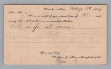 1880 Washburn Moen Wire Co Worcester MA Postcard Burt Hildreth Harvard picture