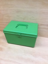 Vintage Wilson Wil-Hold Sewing Box in Bright Green w/ 2 Trays   picture
