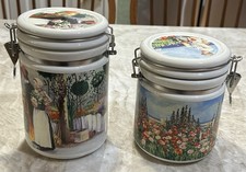 2 Chaleur A Day In Bloom By J Quanrud Pressure Lid Ceramic Cannisters 8