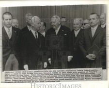 1963 Press Photo West German Chancellor Erhard with new Cabinet and Luebke picture