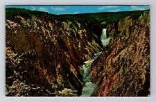 WY-Wyoming, Grand Canyon the Yellowstone & Falls, Vintage Postcard picture