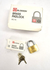 Lot of 12 Blossom Brass Padlocks Mini Side w Keys BC16 30mm Keyed Differently picture