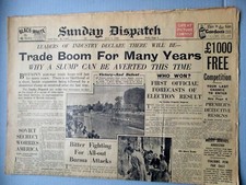 SUNDAY DISPATCH NEWSPAPER WWII JULY 8, 1945 LONDON picture