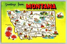 Montana MT - Greetings - Treasure State - Vintage Postcard - Unposted picture