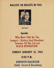 Malcolm X 1965 Speech Flyer Reprint On Original Period 1960s Paper 196 picture