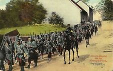 Postcard WWI France French Soldiers Moving on Enemy's Flank c1914-18 Unused picture