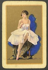 Pretty Lady by Barribal Vintage Single Swap Playing Card picture