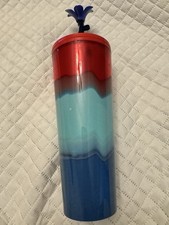 Starbucks Summer 2021 Red Blue Ombre Wave Tumbler picture