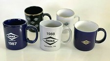 1980's 5 Vintage DANA INC Plant Lancaster PA Ceramic LOGO Coffee MUGS  Excellent picture