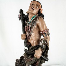 Native American Vintage Cheyenne Chief Figurine Statue Size 18
