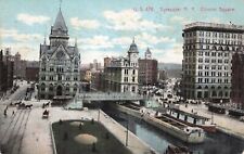 Vintage Postcard Syracuse New York Clinton Square Erie Canal canal boats 533 picture