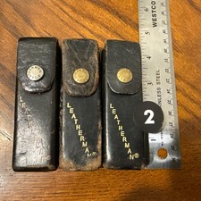 Vintage Leatherman PST Leather Sheaths Lot Of (3) Item# 2 OEM GENUINE picture