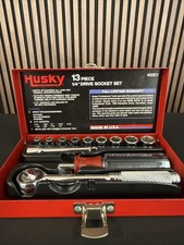 Husky Professional USA Nos 1/4” Drive Sae Socket Set Rare 40001 picture