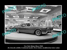 OLD POSTCARD SIZE PHOTO NEW YORK MOTOR SHOW 1969 LINCOLN CONTINENTIAL DISPLAY picture
