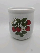 Vtg 1970s McCoy Pottery Strawberry Blossom Cookie Jar Canister 7