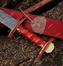 Eye-catching Handmade Damascus Steel Medieval / Viking Sword With Leather Sheath picture