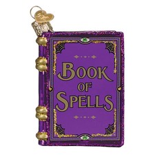 Old World Christmas BOOK OF SPELLS (26103) Glass Ornament w/OWC Box picture