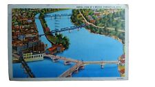 Aerial View of Y Bridge, Zanesville, Ohio - Postcard picture