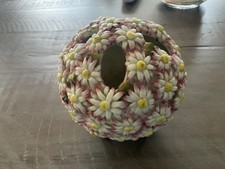 Vtg Antique English Schneeballen Porcelain Encrusted Pot Pourri flower frog picture