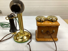 Vintage Western Electric Polished Brass Candlestick Telephone with ringer  picture