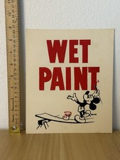 DISNEYLAND-DISNEY-MICKEY MOUSE-WET PAINT SIGN-1980's-VERY CLEAN-RARE picture