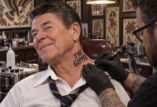 Ronald Reagan Presidential Neck Tattoo 13