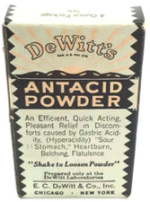 Antique 1930s Advertising DeWitt's Antacid Powder In Original Box Chicago IL picture