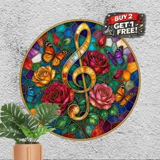 Artistic Butterfly Blossom Wall Plaque 8x8 Round Spring Metal Tin Sign Decor picture