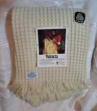 Vintage Faribo 100% Wool Waffle Weave Blanket Throw Faribault Mill 50x70 New picture