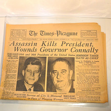The Times-Picayune Newspaper (Nov 23, 1963) Assassin Kills President picture
