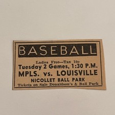 Nicollet Ball Park MPLS vs. Louisville 1935 Minneapolis Newspaper Ad SAG7-M14 picture