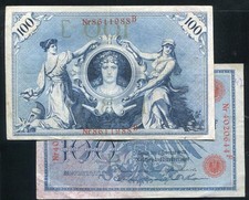 GERMANY   P33 , 100-MARK , 1908  XF+ picture