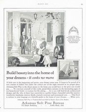 Arkansas Soft Pine Bureau Colonial Home Little Rock AR Vintage 1926 Mag Print Ad picture
