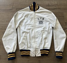 Vintage Veterans of Foreign Wars V.F.W. Bomber Jacket White MVP Products USA XS picture