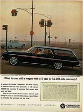 1965 PLYMOUTH Fury black station wagon Vintage Print Ad picture