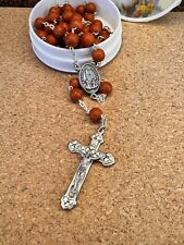 Our Lady of Fátima Perfumed Rosary, Wood and Metal, 19 Inches Length, Portugal picture