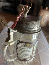 Vintage BMF West Germany Musical Glass Beer Stein Postillion 0.5L 8” Works picture