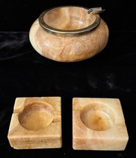 MCM Genuine OXYX Ashtray Set by ‘Technominoiki’ Made in GREECE in Banded Honey picture