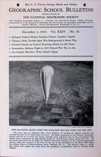1945 Nat'l Geographic School Bulletin WWII Balloon Ascent Badlands Tientsin picture