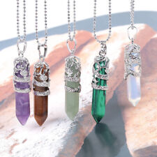 Hexagonal Natural Quartz Crystal Chakra Healing Point Pendant Necklace Jewelry   picture