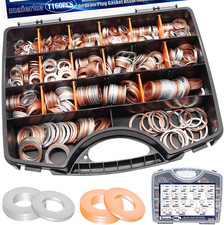 1160PCS Crush Washer Oil Drain Plug,18 Sizes Copper and Aluminum Oil Drain Plug picture