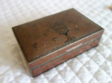 Really really old etched brass wood trinket box picture