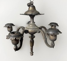 Antique Solid Brass Chandelier 5 Light Victorian 18” L picture