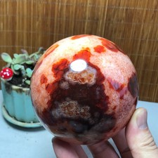 94mm Rare NATURAL red agate sphere Hand polishing Ball Crystal specimen A3918 picture