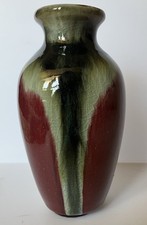 Ceramic Drip Glazed Asian Style Vase 5.75 Inches picture