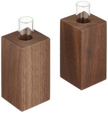 Kamidana no Sato Modern Shinto Shrine Furniture Walnut Sakaki Stand Pair picture